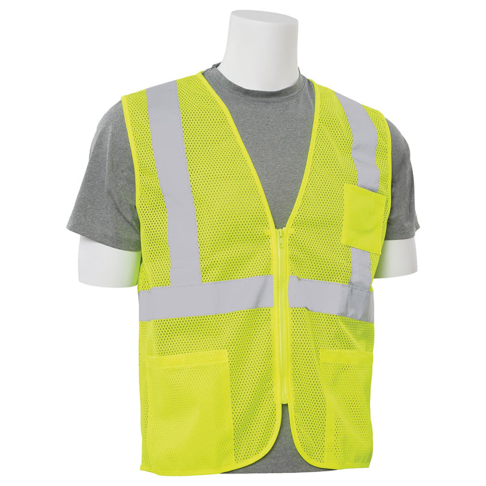 ERB Safety 3 Pocket Lime Green, Class 2 Vest