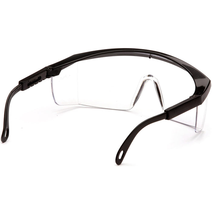 Pyramex Integra Safety Glasses, Clear Lens with Black Frame, SB410S, 1 Pair