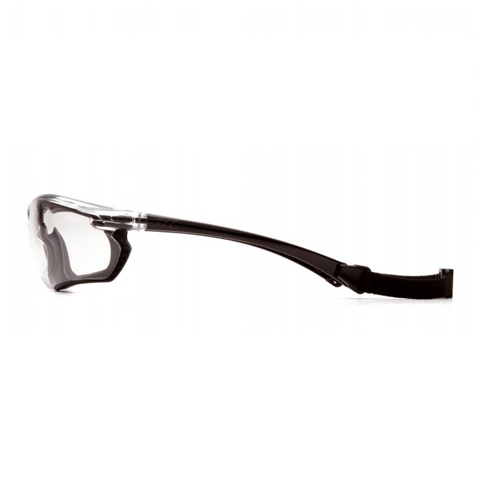 Pyramex Crossovr Safety Glasses, Clear Anti-Fog Lens with Rubber Gasket and Adjustable Strap, SBG10610DT