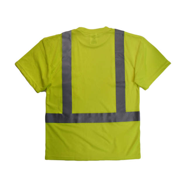 Radians ST11 Class 2 High Visibility Lime / Green Safety T-Shirt with Max-Dri Moisture Wicking Birdseye Mesh