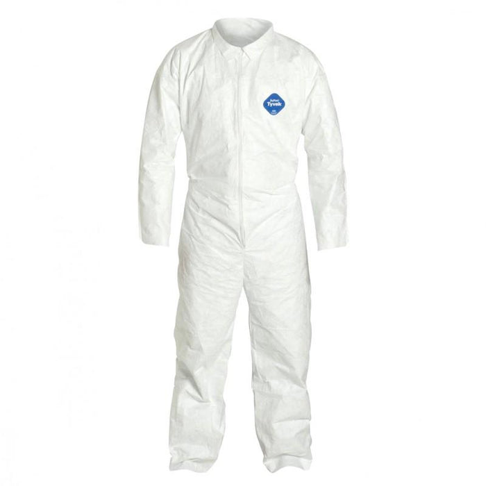 DuPont TY120S Dispoable Tyvek Coverall with Zipper Front, Open Wrists and Ankles