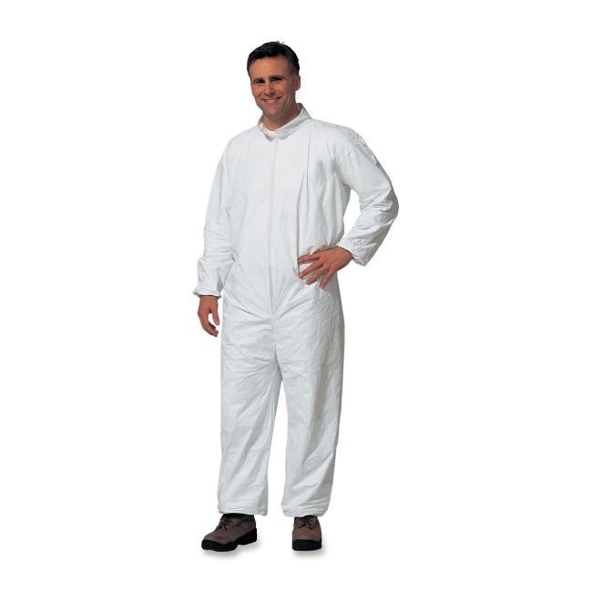 DuPont TY120S Dispoable Tyvek Coverall with Zipper Front, Open Wrists and Ankles