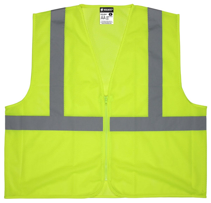 Hi-Visibility Mesh Economy Class 2 Safety Vest With Zipper, ANSI/ISEA 107-2015, Type R compliant