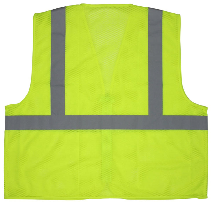 Hi-Visibility Mesh Economy Class 2 Safety Vest With Zipper, ANSI/ISEA 107-2015, Type R compliant