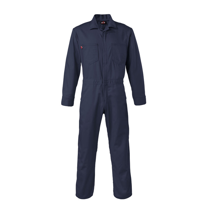 7oz 100% Cotton Indura Contractor FR Coverall, Navy Blue