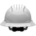 Evolution Deluxe 6161 Vented, Full Brim Hard Hat with HDPE Shell, 6-Point Polyester Suspension and Wheel Ratchet Adjustment, White - BHP Safety Products